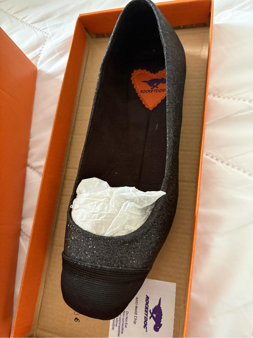 Rocket dog Black Glitter Ballet Flat